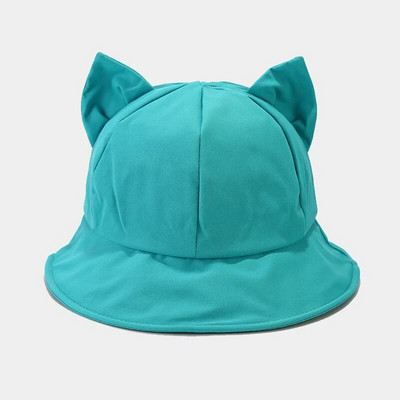 Nauja animacinių filmų kačių ausų kepurė mergaitei medvilninė kepurė nuo saulės Moterų korėjiečių pavasario vasara Panama solidi moteriška kepurė nuo saulės