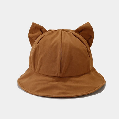 Nauja animacinių filmų kačių ausų kepurė mergaitei medvilninė kepurė nuo saulės Moterų korėjiečių pavasario vasara Panama solidi moteriška kepurė nuo saulės