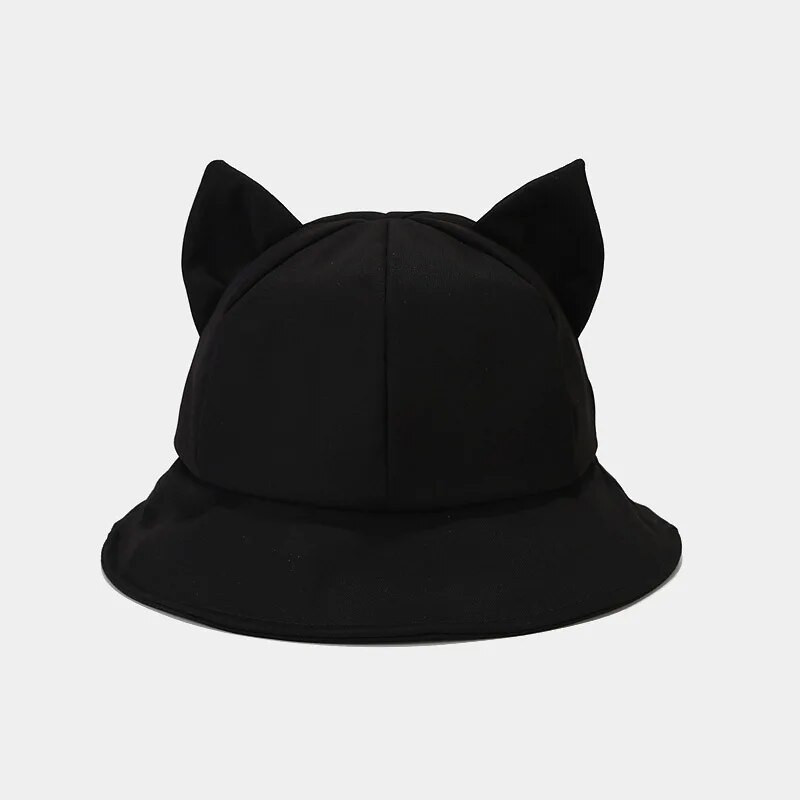 Nauja animacinių filmų kačių ausų kepurė mergaitei medvilninė kepurė nuo saulės Moterų korėjiečių pavasario vasara Panama solidi moteriška kepurė nuo saulės
