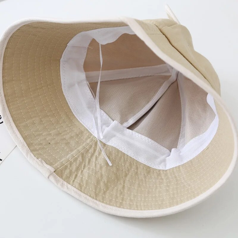 Pavasario vasaros kepurė Moterys Mergaitė Korėjos Animacinis Kačių Ausys Kepurė nuo saulės Kawaii Paplūdimyje Kelionės nuo saulės Kepurės nuo saulės plačiabrylė medvilnė Panamos kepurė
