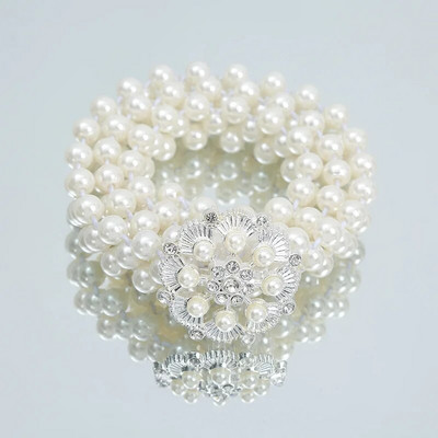 Perlų juosmens diržas Auksinis ir sidabrinis peteliškės sagtys Elastinės Kalnų krištolinės juostos papuošalai moterims ir mergaitėms UTU026