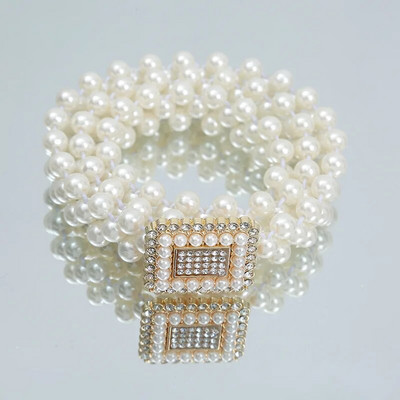 Perlų juosmens diržas Auksinis ir sidabrinis peteliškės sagtys Elastinės Kalnų krištolinės juostos papuošalai moterims ir mergaitėms UTU026