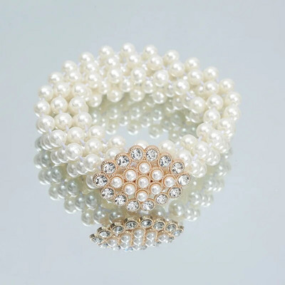 Perlų juosmens diržas Auksinis ir sidabrinis peteliškės sagtys Elastinės Kalnų krištolinės juostos papuošalai moterims ir mergaitėms UTU026