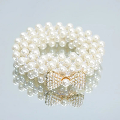 Perlų juosmens diržas Auksinis ir sidabrinis peteliškės sagtys Elastinės Kalnų krištolinės juostos papuošalai moterims ir mergaitėms UTU026