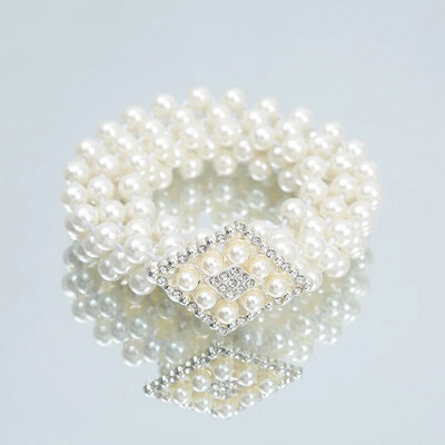 Perlų juosmens diržas Auksinis ir sidabrinis peteliškės sagtys Elastinės Kalnų krištolinės juostos papuošalai moterims ir mergaitėms UTU026