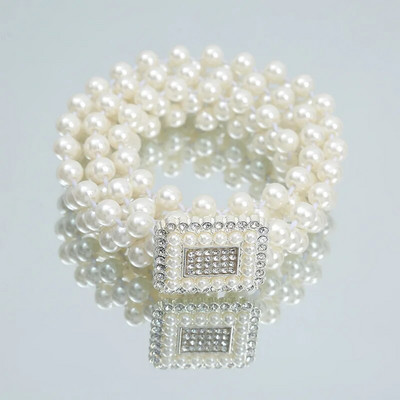 Perlų juosmens diržas Auksinis ir sidabrinis peteliškės sagtys Elastinės Kalnų krištolinės juostos papuošalai moterims ir mergaitėms UTU026