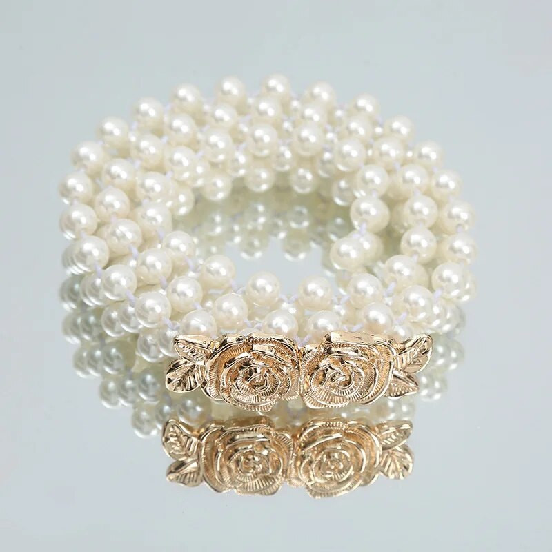 Perlų juosmens diržas Auksinis ir sidabrinis peteliškės sagtys Elastinės Kalnų krištolinės juostos papuošalai moterims ir mergaitėms UTU026