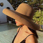 Hepburn vintage slamnati šešir, ljetna kapa sa šiltom za sunce širokog oboda za žene, jednobojni panamski šeširi za plažu