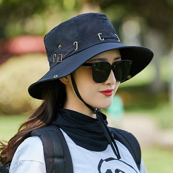 Γυναικείο καπέλο με κάδο ποδηλασίας εξωτερικού χώρου Αναπνεύσιμο διχτυωτό καπέλο Fisherman\'s Travel Καπέλο αντηλιακής ακτινοβολίας με φαρδύ γείσο Boonie Καπέλο ψαρέματος