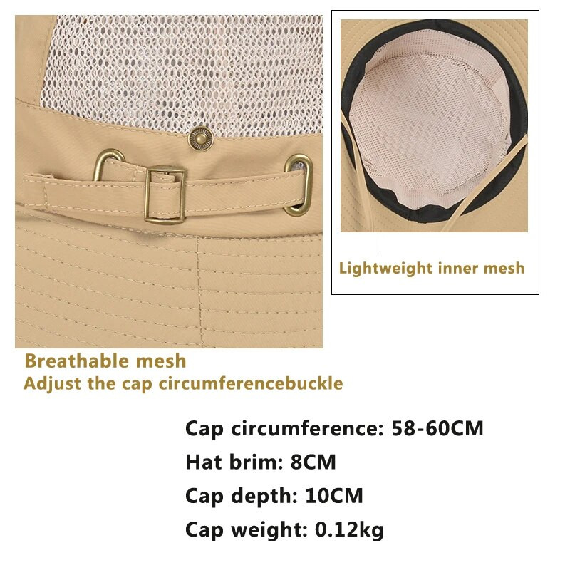 Női vödörsapka kültéri kerékpározáshoz, légáteresztő hálós tömör halászsapka, utazási UV-sugárzás elleni napsapka széles karimájú boonie kalap horgászsapka