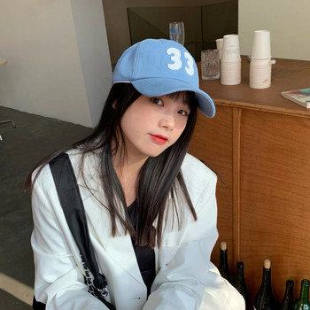 Корейска версия на колежанския стил, дигитална бродерия, мека бейзболна шапка, женска двойка, нова дива шапка с остри букви, малко лице