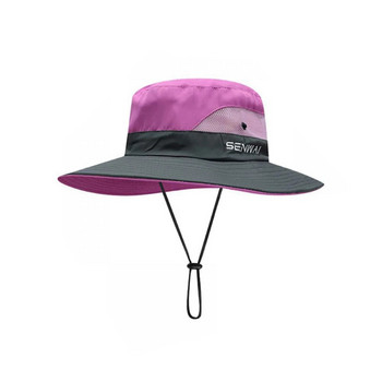 Γυναικείο καπέλο αντηλιακής αλογοουράς εξωτερικού χώρου γρήγορου στεγνώματος Upf 50+ Κάδος Καπέλο παραλίας Uv Πτυσσόμενο διχτυωτό Φαρδύ καπέλο ψαρέματος Ρυθμιζόμενο καπέλο μόδας