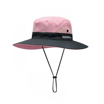 Дамска слънчева шапка с конска опашка, външна, бързосъхнеща, Upf 50+ Bucket Beach Cap, UV сгъваема мрежеста широка риболовна шапка, регулируема модна шапка