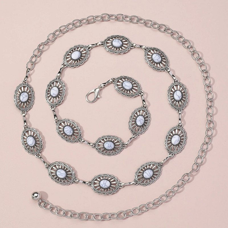 Etninio stiliaus juosmens grandinėlės aksesuarai Bohemiškas universalus diržas moteriška suknelė aukščiausios klasės suknelė su juosmeniu metaliniu retro