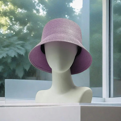 női sapka Lapos vödörsapka összecsukható mosdókalap vintage vödör szalmakalap női nyári strand kis karimájú napkalap napvédelem