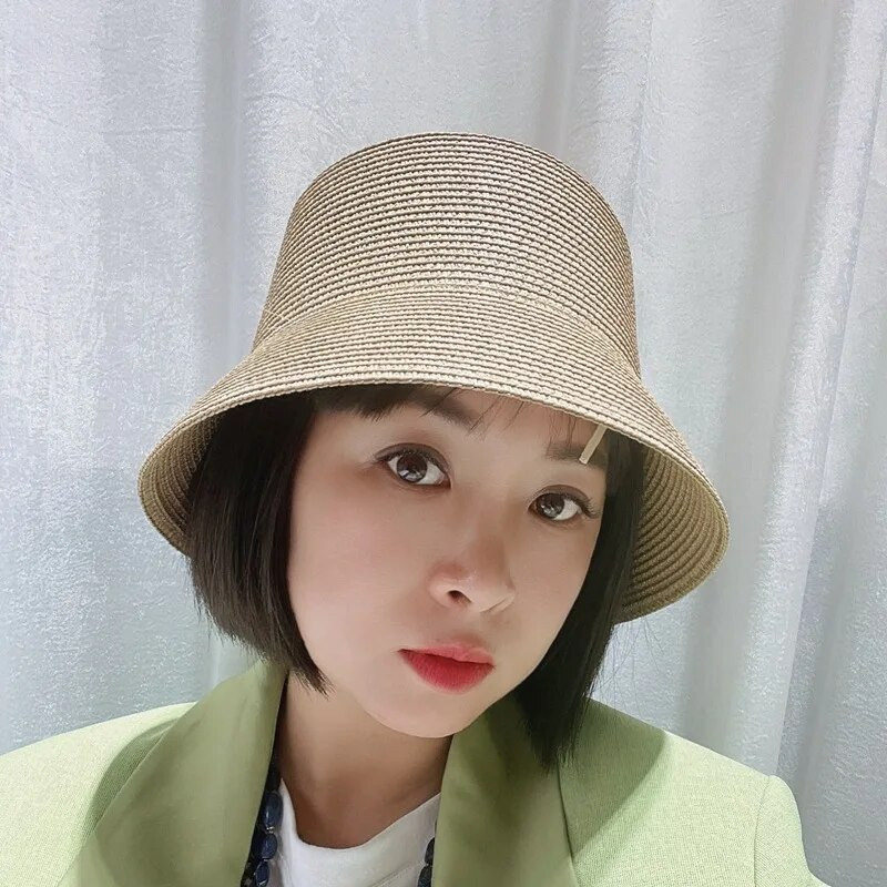női sapka Lapos vödörsapka összecsukható mosdókalap vintage vödör szalmakalap női nyári strand kis karimájú napkalap napvédelem