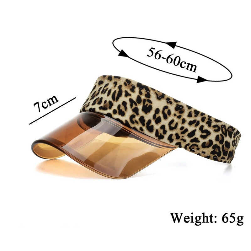 Ljetni šešir za sunce 2023. Leopard, proziran, prazan gornji dio, plastične PVC kape za zaštitu od sunca, šilterice, šeširi za suncobrane za sportove na otvorenom Chapeau Femme