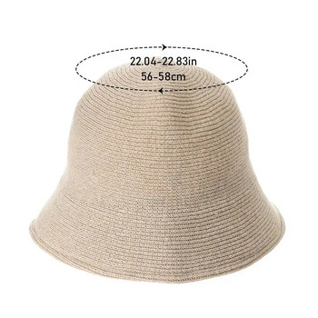 Χειμερινό γυναικείο κομψό καπέλο μάλλινο κουβά πλεκτό χοντρό ζεστό θόλο Ψαράδικο καπέλο μονόχρωμο Ευέλικτο Vintage καπέλο εξωτερικού χώρου Panama