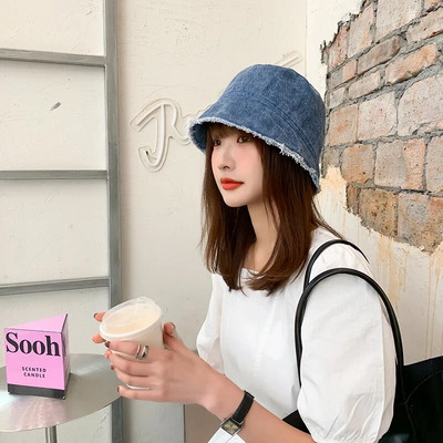 Novi traper isprani šeširi Žene Muškarci Bob Folding Fisherman Wide Brim Caps Hip Hop Gorros Ženske Panama Bucket Kape