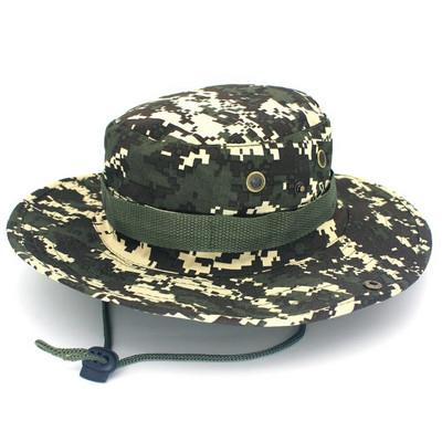 Bob Men Women Καπέλο πολυτελείας Fisherman Tactical Panama Safari Hunting Military Bucket Boonie Black Sun Protection Outdoor