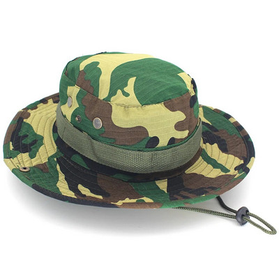 Bob Men Women Καπέλο πολυτελείας Fisherman Tactical Panama Safari Hunting Military Bucket Boonie Black Sun Protection Outdoor