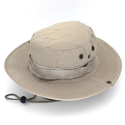 Bob Men Women Καπέλο πολυτελείας Fisherman Tactical Panama Safari Hunting Military Bucket Boonie Black Sun Protection Outdoor