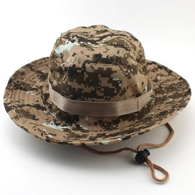 Bob Men Women Καπέλο πολυτελείας Fisherman Tactical Panama Safari Hunting Military Bucket Boonie Black Sun Protection Outdoor