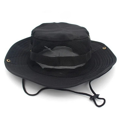 Bob Men Women Καπέλο πολυτελείας Fisherman Tactical Panama Safari Hunting Military Bucket Boonie Black Sun Protection Outdoor
