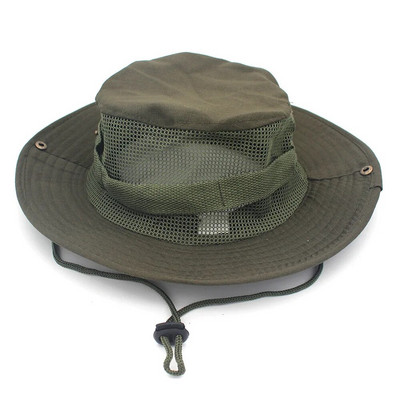 Bob Men Women Καπέλο πολυτελείας Fisherman Tactical Panama Safari Hunting Military Bucket Boonie Black Sun Protection Outdoor
