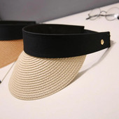 Praktični sjajni ljetni šešir protiv UV zračenja Lagani ženski šešir s pletenicama za plažu