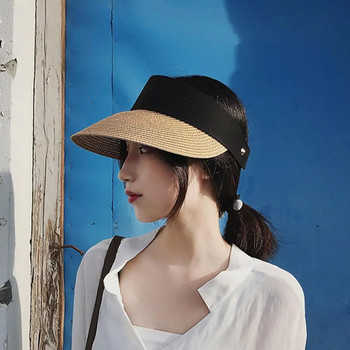 Βολικό Γυναικείο καπέλο με πλεκτό καλοκαιρινό αντι-UV, ελαφρύ για την παραλία