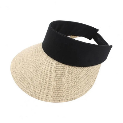 Praktični sjajni ljetni šešir protiv UV zračenja Lagani ženski šešir s pletenicama za plažu