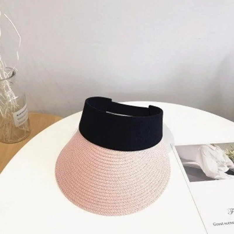 Praktični sjajni ljetni šešir protiv UV zračenja Lagani ženski šešir s pletenicama za plažu