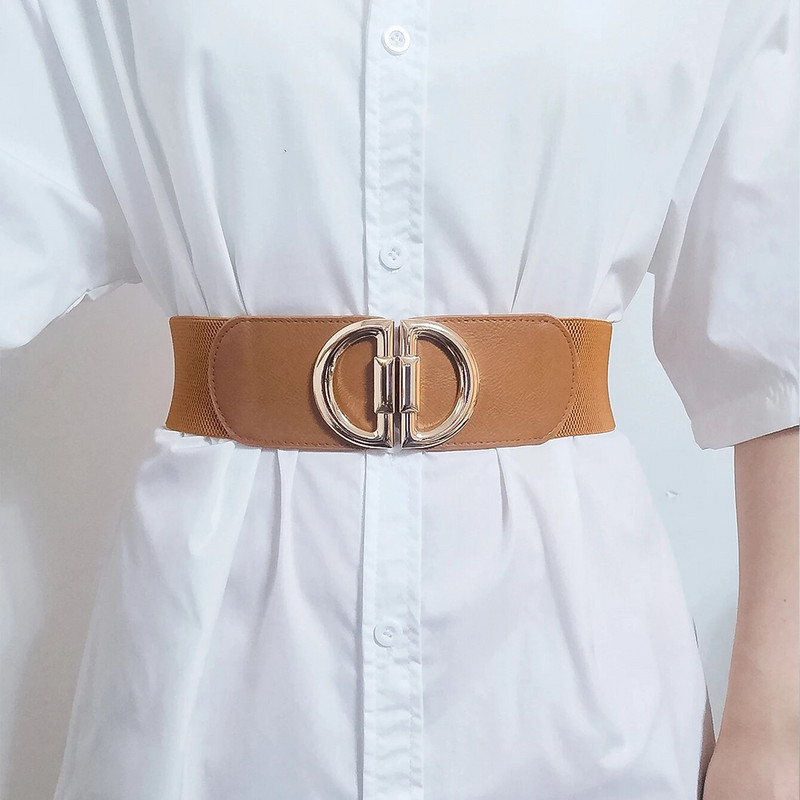 Ženski modni elastični široki izbor remena Dizajnerski luksuzni brend Zlatna kopča na struku Kaput Kaput Džemper Ukrasni pojas