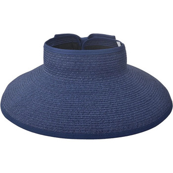 Γυναικεία καπέλα με αλεξήλιο για εξωτερικούς χώρους Καλοκαίρι αναπνεύσιμο αέρα Καπέλα ηλίου με φαρδύ μεγάλο γείσο Στερεά προστασία από υπεριώδη ακτινοβολία Κενό επάνω ψάθινο καπάκι