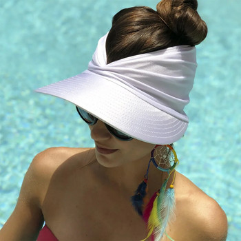 Лятна шапка с козирка с широка периферия Гъвкави двустранни слънцезащитни шапки Анти-UV плажна шапка Модна бейзболна шапка за пътуване за жени