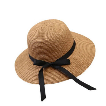 Ново лято за дамски плажни сламени шапки за слънце, сгъваеми широки широки периферии, засенчващи панамски шапки, модни ваканционни, UV Upf50+ шапки за слънце