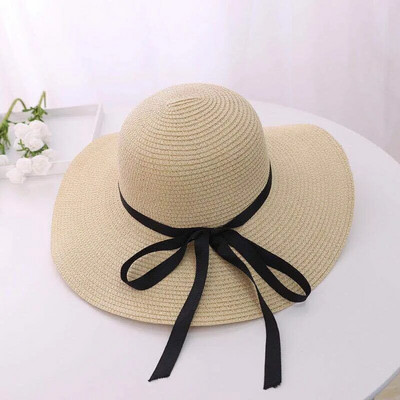 Vasaros naujiena moteriška paplūdimio kepurė nuo saulės Sulankstoma didelio plataus krašto skrybėlė su šešėliavimu Panamos kepuraitės mados atostogoms UV Upf50+ kepuraitė nuo saulės