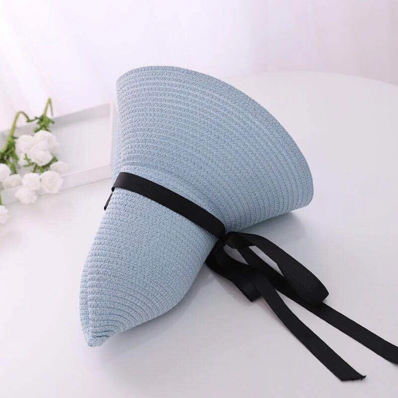 Vasaros naujiena moteriška paplūdimio kepurė nuo saulės Sulankstoma didelio plataus krašto skrybėlė su šešėliavimu Panamos kepuraitės mados atostogoms UV Upf50+ kepuraitė nuo saulės