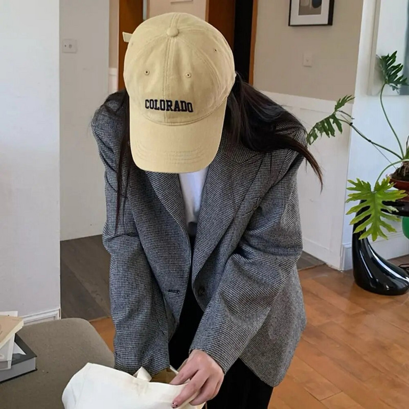 Sügis- ja suvine puuvillane kiri pesapallimütsi tikandid vabaaja mood Sport õues tähestik Lihtsad tippkübarad tüdrukute visiirid