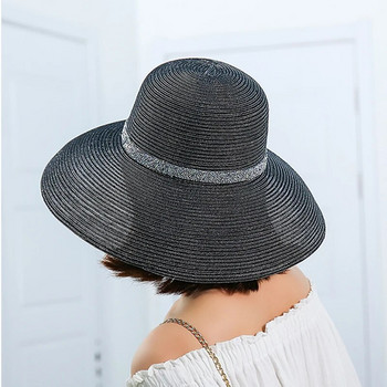 Καπέλο ήλιου Μεγάλο γείσο ασημί αναπνεύσιμο καπέλο αντηλιακό γυναικείο ευέλικτο αντηλιακό καπέλο καλοκαιρινών διακοπών Καπέλο παραλίας Καπέλο προστασίας από τον ήλιο