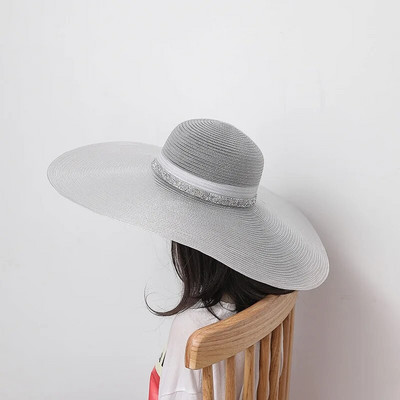 Šešir za sunce Srebrni šešir s velikim obodom, prozračan, suncobran, ženska svestrana krema za sunčanje, ljetni odmor, šešir za plažu, kapa za zaštitu od sunca