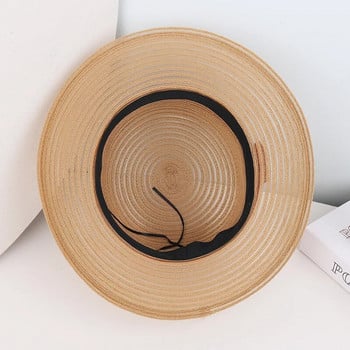 MAXSITI U Летни дишащи сомбреро слънчеви шапки за жени Сгъваема плажна шапка Шапки за рибарски басейн Черна сламена шапка Панамска шапка