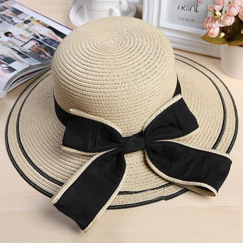 Υπαίθριο πτυσσόμενο ψάθινο καπέλο γυναικείο καλοκαίρι Κορεάτικη εκδοχή της παλίρροιας κατά μήκος του γυναικείου αντηλιακού καπέλο ηλίου καλοκαιρινό καπέλο παραλίας