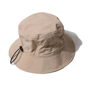 Лятна бързосъхнеща дишаща рибарска шапка с въже за мъже и жени Слънцезащитен крем против ултравиолетови лъчи на открито Боне Слънчеви козирки