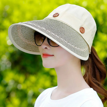 Лятна нова шапка за слънце за пътуване на открито Слънцезащитена и дишаща готина модна шапка за слънце в корейски стил Дамска шапка на едро