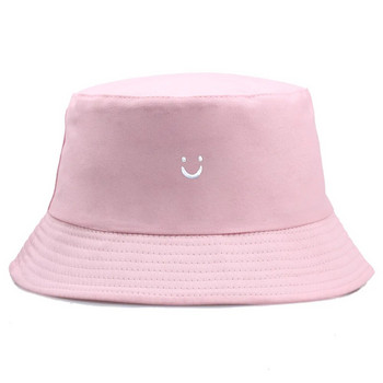Νέο χαμογελαστό πρόσωπο με κεντημένο καπέλο ψαρά Γυναικείο χαριτωμένο αντηλιακό καπέλο μπολ ανδρικό καπέλο αντηλιακού εξωτερικού χώρου
