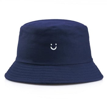 Νέο χαμογελαστό πρόσωπο με κεντημένο καπέλο ψαρά Γυναικείο χαριτωμένο αντηλιακό καπέλο μπολ ανδρικό καπέλο αντηλιακού εξωτερικού χώρου