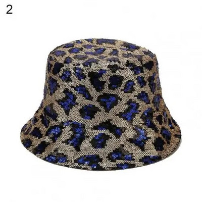 Ženski ribarski šešir, šljokice, leopard uzorak, scenski nastup, kapa za umivaonik