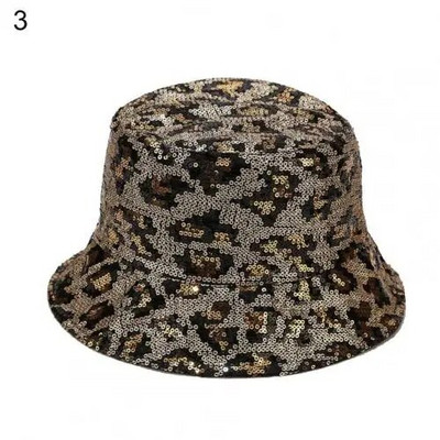 Ženski ribarski šešir, šljokice, leopard uzorak, scenski nastup, kapa za umivaonik